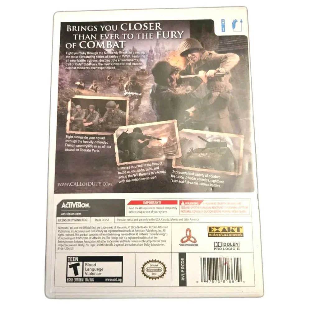 Call of Duty 3 Nintendo Wii (CIB w/ Manual)